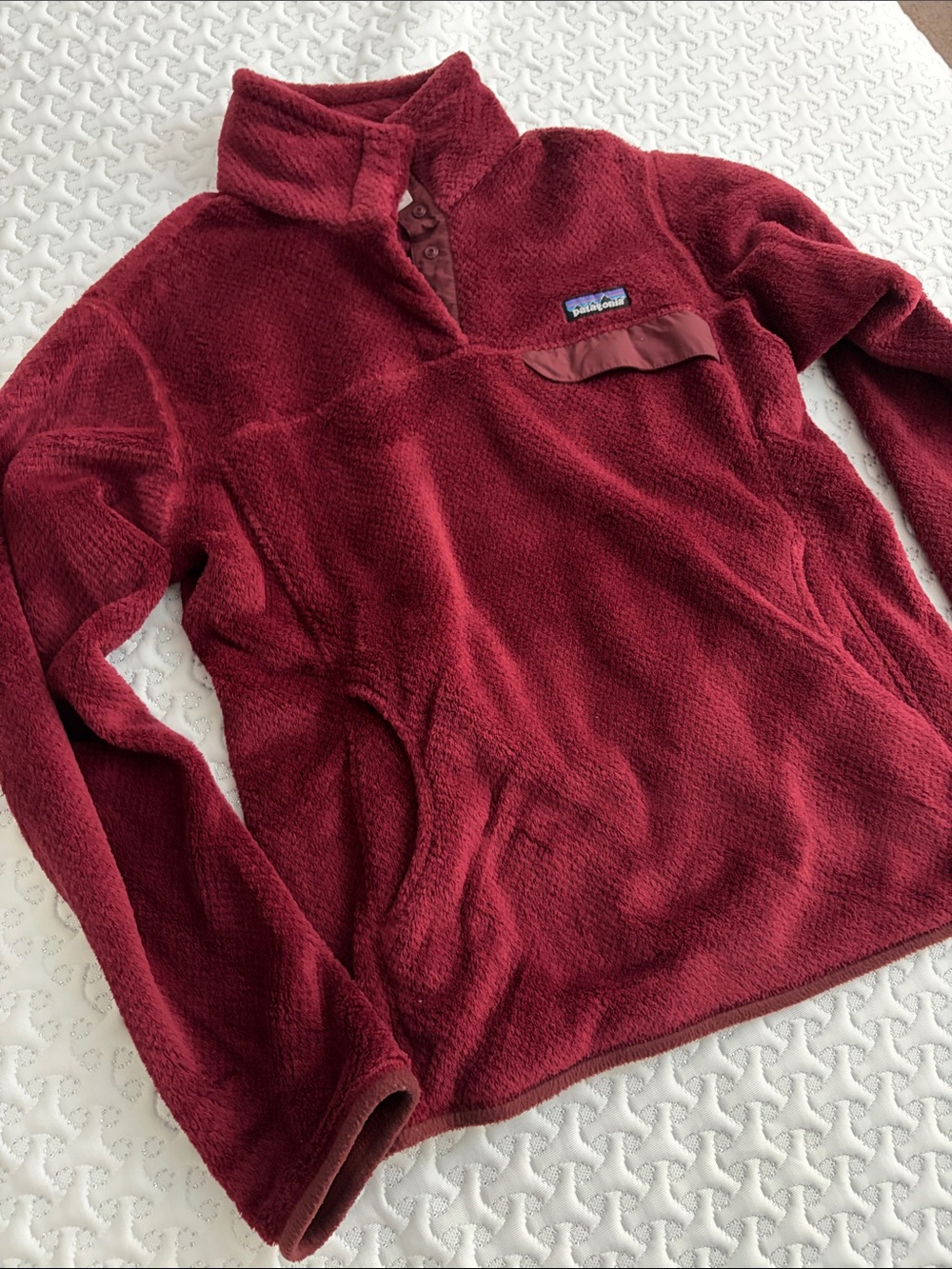 Patagonia Deep Maroon Zip-Up Fleece Pullover